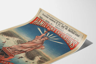 Vintage Hamiltons Excursions Poster of the Statue of Liberty