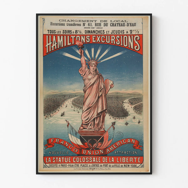 Vintage Hamiltons Excursions Poster of the Statue of Liberty
