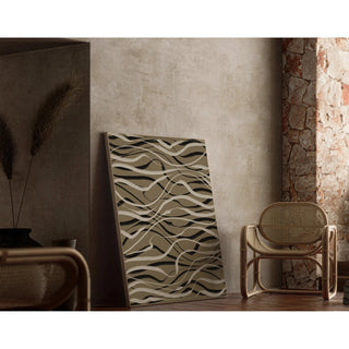 Bohemian Painting - Beige and Black Waves | Art print Wall Decoration Painting Poster Copy