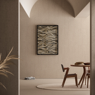 Bohemian Painting - Beige and Black Waves | Art print Wall Decoration Painting Poster Copy