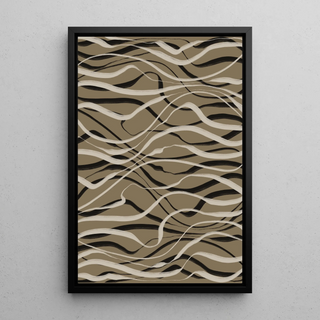 Bohemian Waves Poster Beige and Black - Contemporary Design
