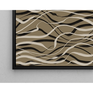 Bohemian Painting - Beige and Black Waves | Art print Wall Decoration Painting Poster Copy
