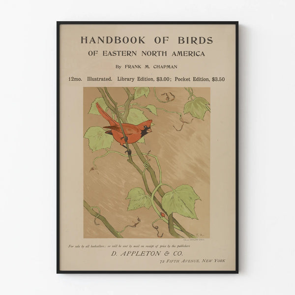 Vintage poster of a cardinal bird – Handbook of Birds of Eastern North America