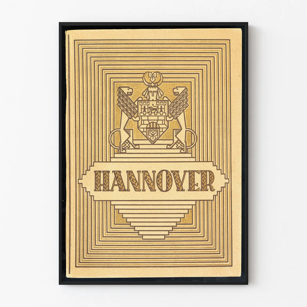 Vintage-style Hannover poster with decorative crest