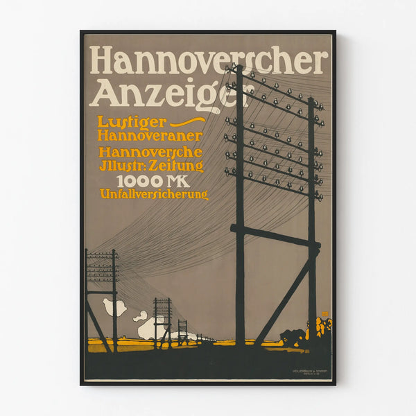 Vintage Hannover Advertisement Poster for Industrial Wall Decoration