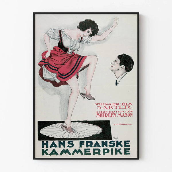 Vintage illustrated poster for wall decoration cinema Hans Franske Kammerpike