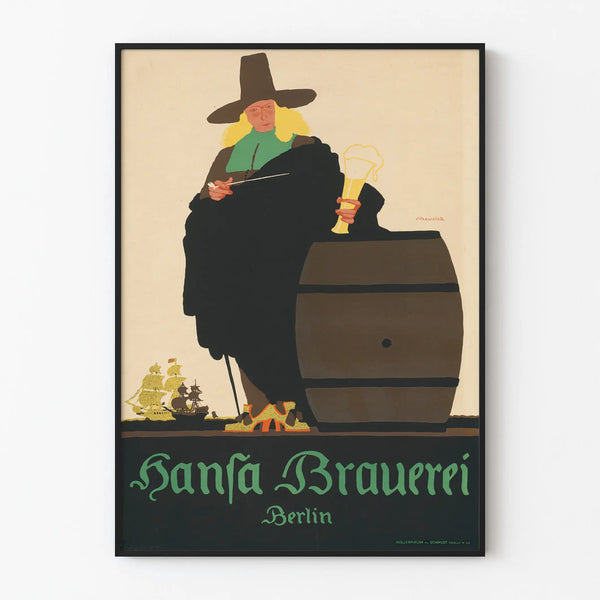 Vintage poster of Hansa Brauerei Berlin for wall decoration