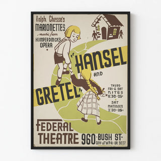 Vintage poster Hansel and Gretel - Puppet Theater Federal Theatre