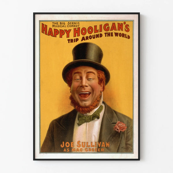 Vintage poster of Happy Hooligan's Trip Around The World