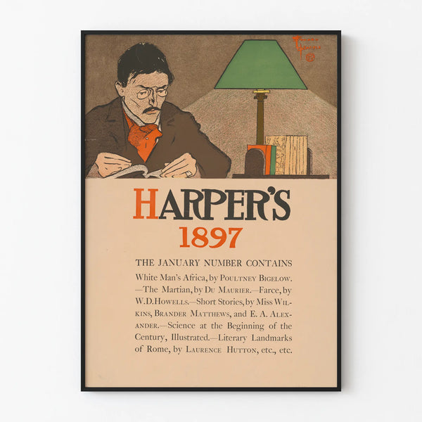 Vintage Harper's 1897 poster for wall decoration