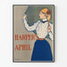 Vintage Harper's Poster April - Illustration of a Woman with Retro Elegance