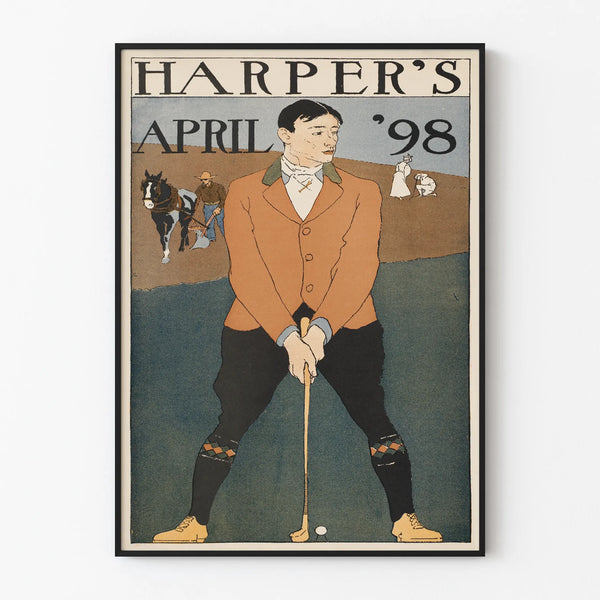 Vintage Harper's Poster April 98 - Retro and Sports Wall Decoration