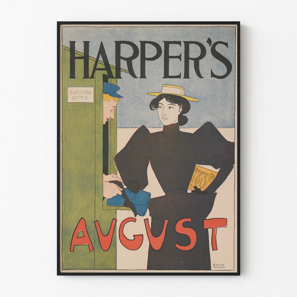 Vintage Harper's August poster for wall decoration
