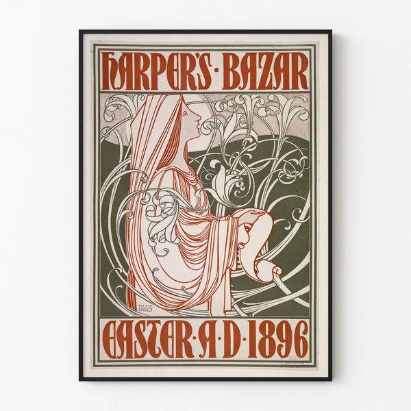 Vintage Harper's Bazar Easter Poster A.D. 1896 for wall decoration