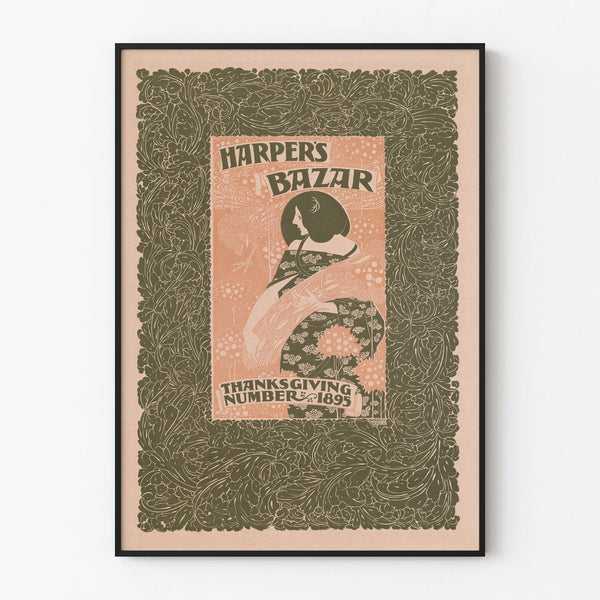 Vintage Harper's Bazar Thanksgiving 1895 poster decorative