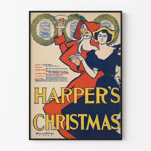 Vintage Harper's Christmas 1895 Poster - Christmas Wall Decoration