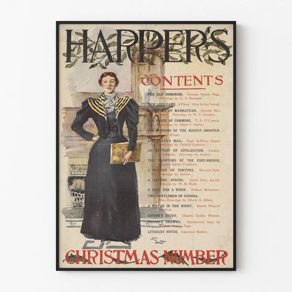 Vintage Harper's Christmas Number Poster for Wall Decoration