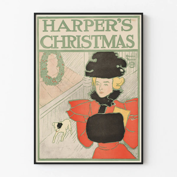 Vintage Harper's Christmas decorative poster