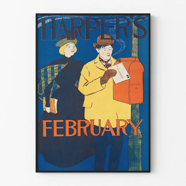 Vintage Harper's February Decorative Poster for Wall