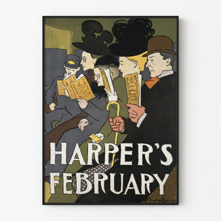 Vintage Harper's February Lecture Poster Elegant