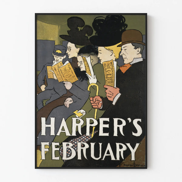 Vintage Harper's February Lecture Poster Elegant
