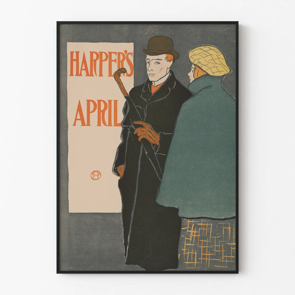 Vintage Harper's April Poster - Elegant Wall Decoration