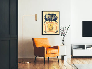 Vintage Harper's poster for July with American motifs