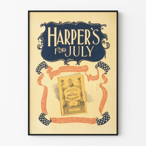 Vintage Harper's poster for July with American motifs