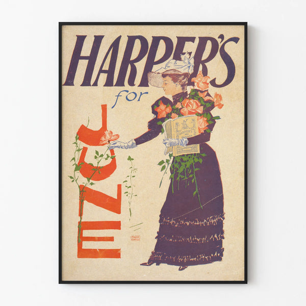 Vintage Harper's Poster for June Victorian Style