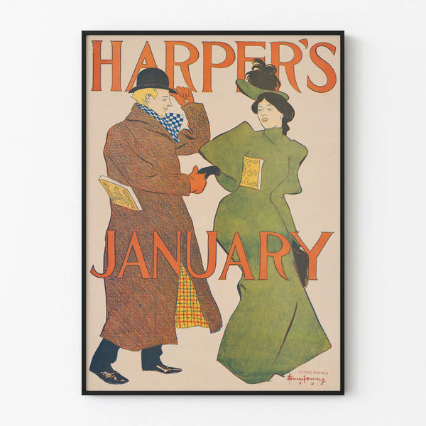 Vintage Harper's Poster January 1905 - Elegant Wall Decoration