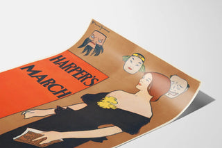 Vintage Harper's Poster of an Elegant Woman in a Black Dress