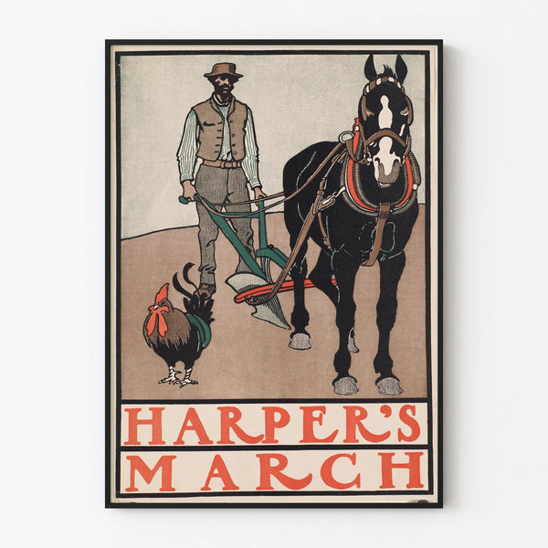 Vintage Harper's Poster March Wall Decoration Farmhouse and Rustic Charm