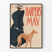 Vintage Harper's May poster with elegant woman and greyhound