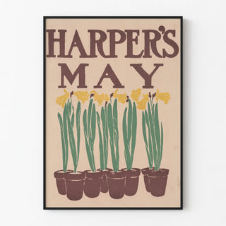 Vintage Harper's Poster with Flower Pots