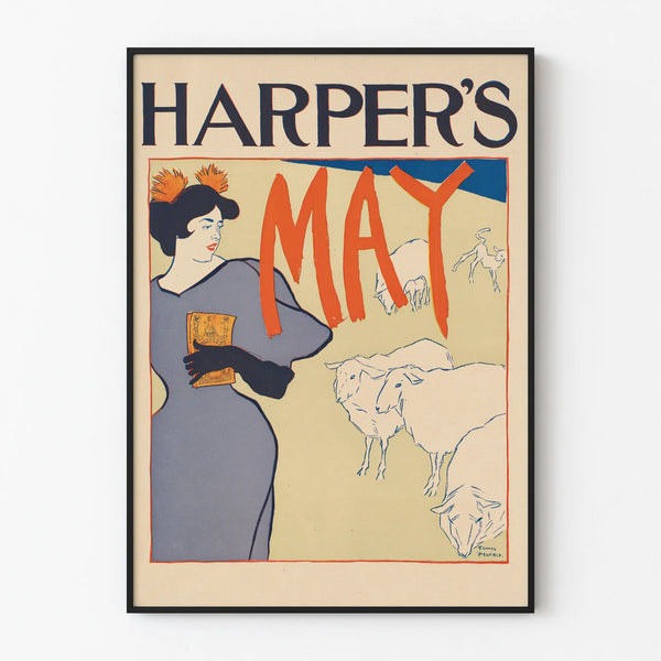 Vintage Harper's Poster May - Elegant and Rustic Illustration