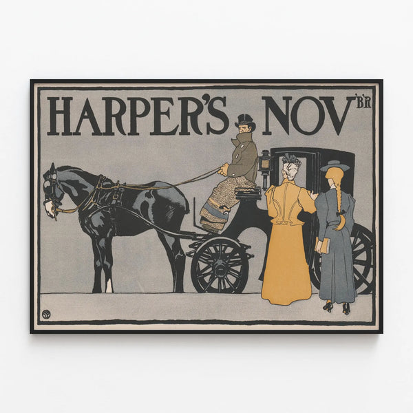 Vintage Harper's Poster November - Elegant Retro-Style Wall Decoration — framed artwork on a wall