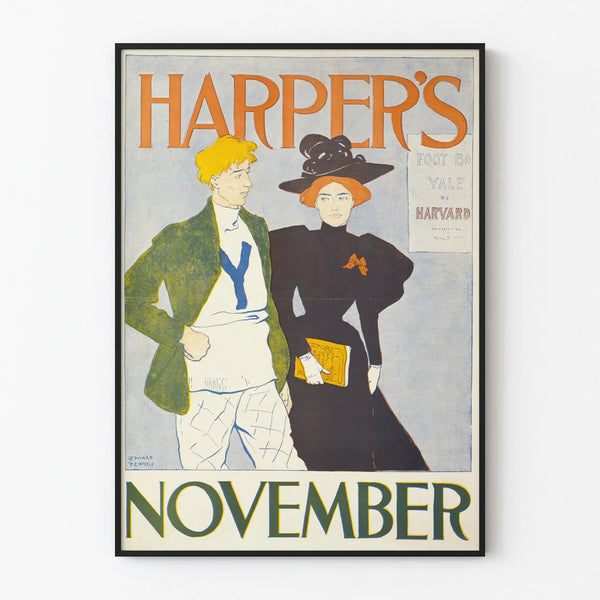 Harper's November Vintage University Sports Poster