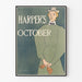 Vintage Harper's October poster with an elegant feminine silhouette