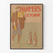 Vintage Harper's October poster with illustration of a man and rabbits