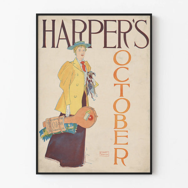 Vintage Harper's October Poster - Elegant Wall Decoration