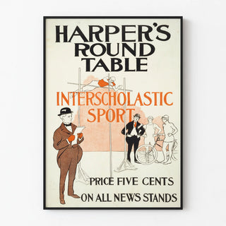 Vintage Poster Harper's Round Table Intercollegiate Sports