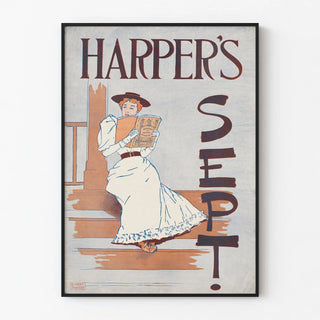 Vintage Harper's September Feminine Lecture Poster