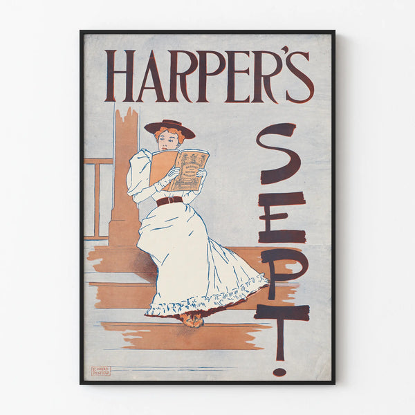 Vintage Harper's September Feminine Lecture Poster