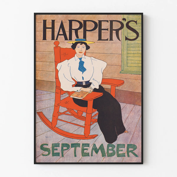 Vintage Harper's September poster for wall decoration