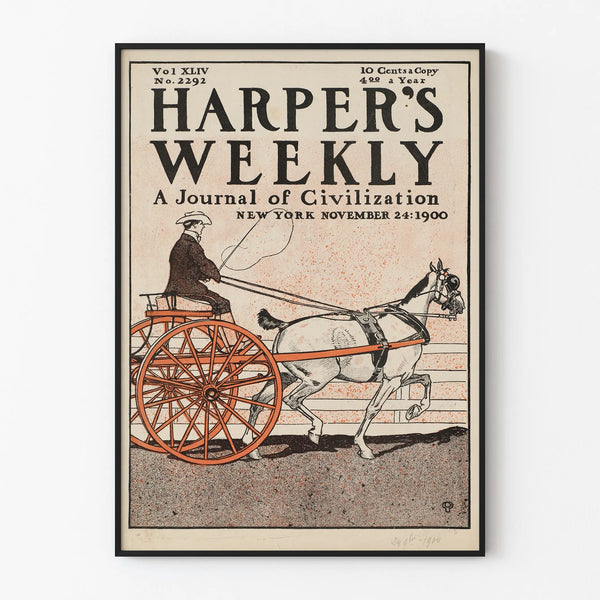 Vintage Harper's Weekly Poster New York 1900 - Retro Wall Decoration
