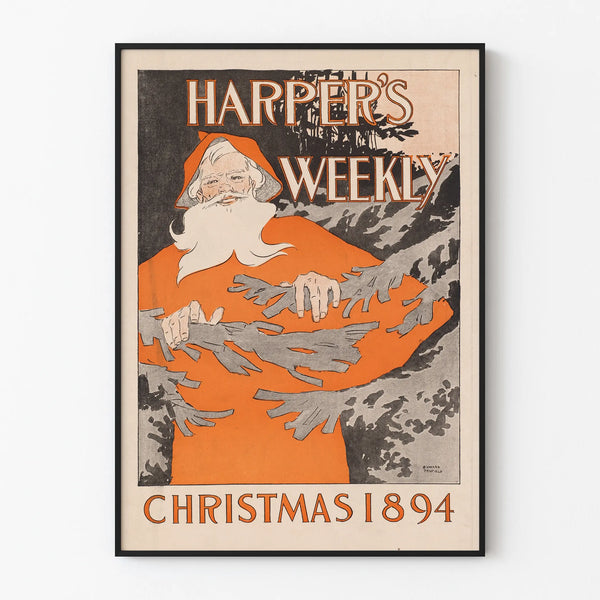 Vintage Harper's Weekly Poster Christmas 1894