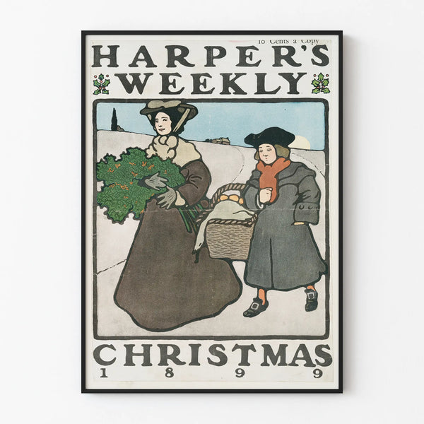 Vintage Harper's Weekly Christmas 1899 Poster for Wall Decoration