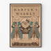 Vintage Harper's Weekly Christmas Poster with Characters and Santa Claus
