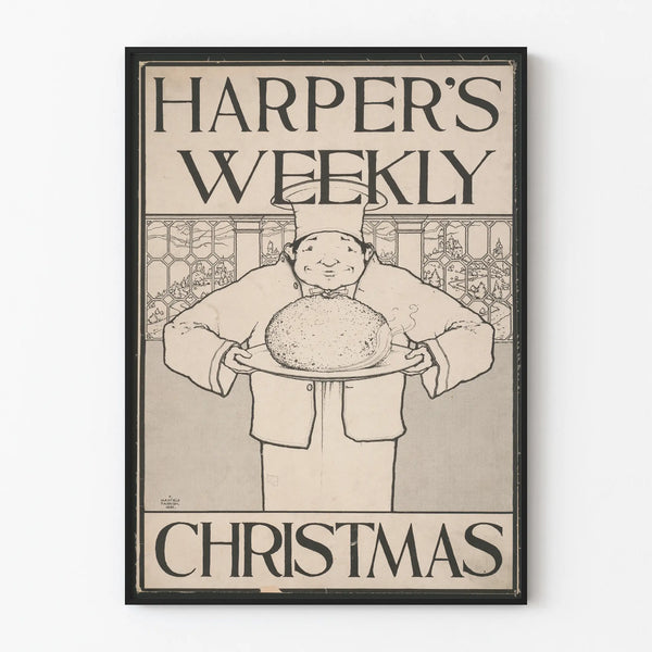 Vintage Harper's Weekly Christmas Poster - Kitchen Wall Decoration