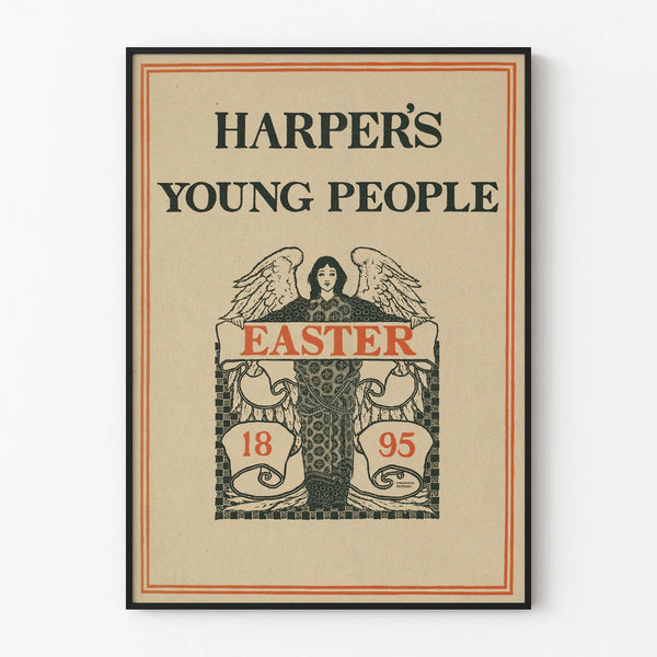 Vintage Harper's Young People Easter 1895 Poster decorative